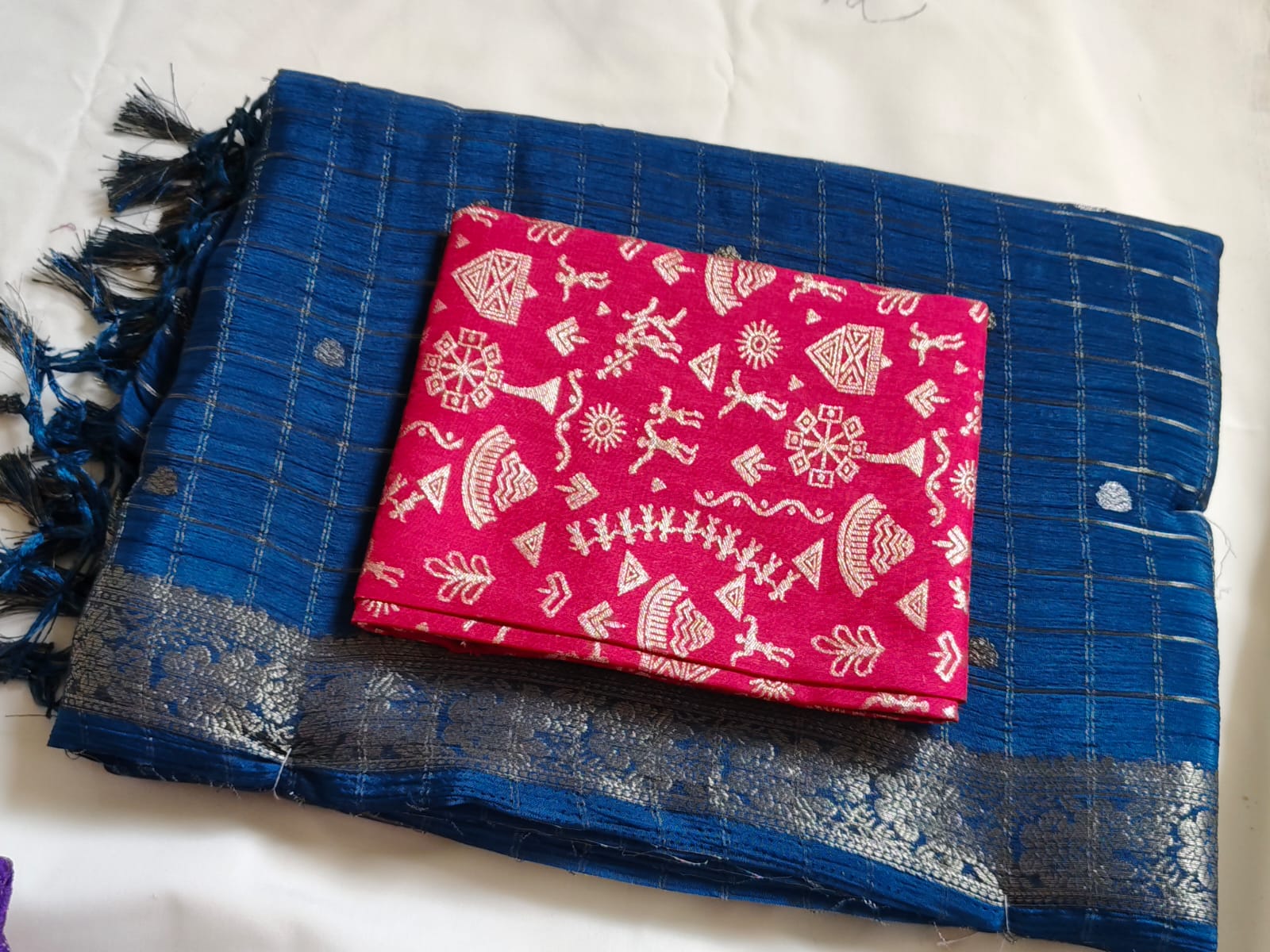 Visco Gorget Silk Saree with Rich Border
