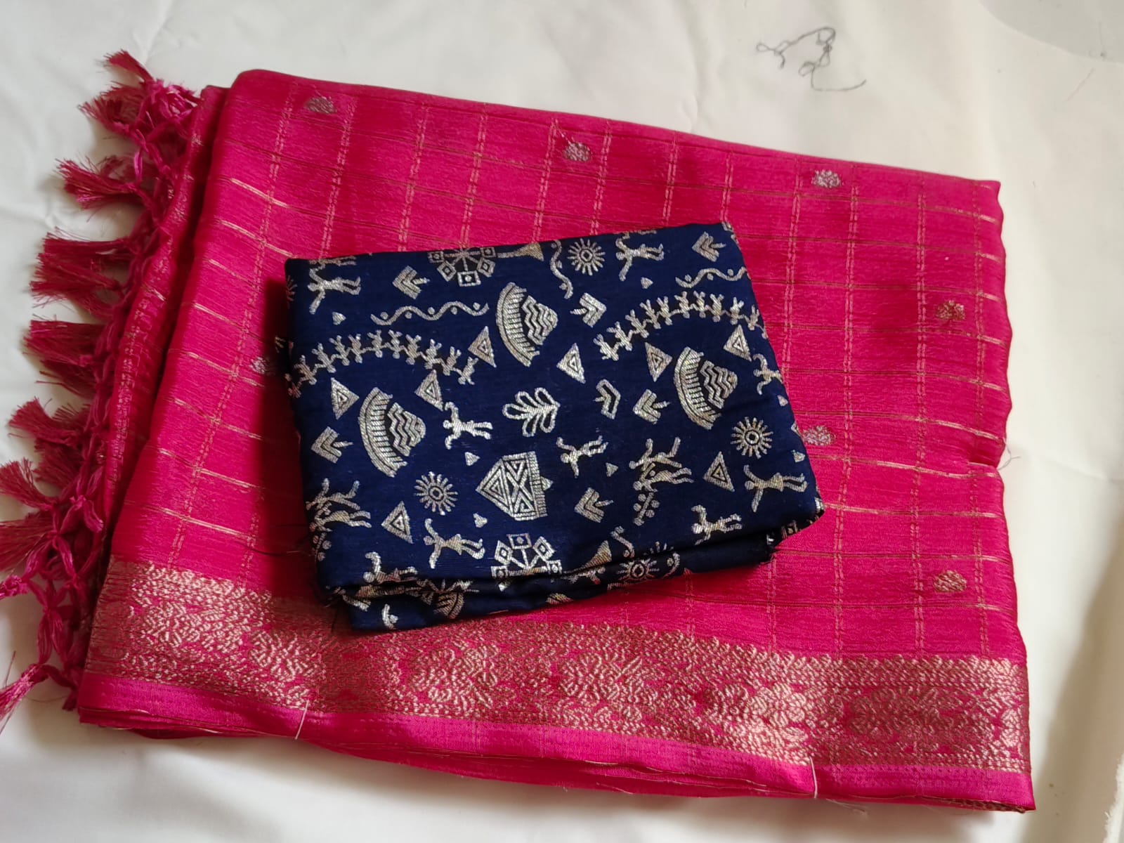 Visco Gorget Silk Saree with Rich Border