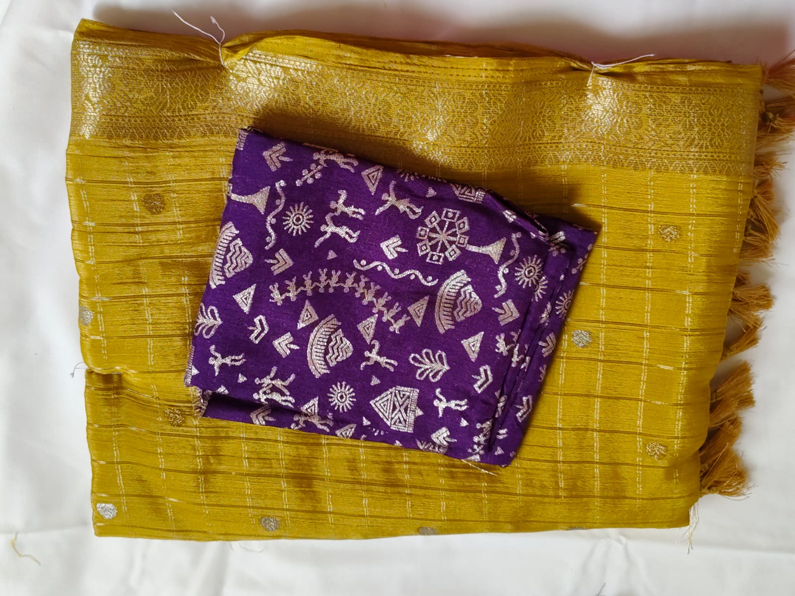 Visco Gorget Silk Saree with Rich Border