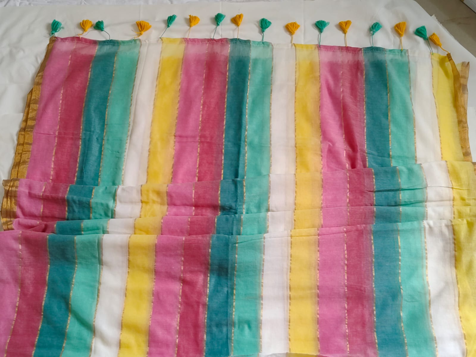 Mul Lines Pure Mul Cotton Saree