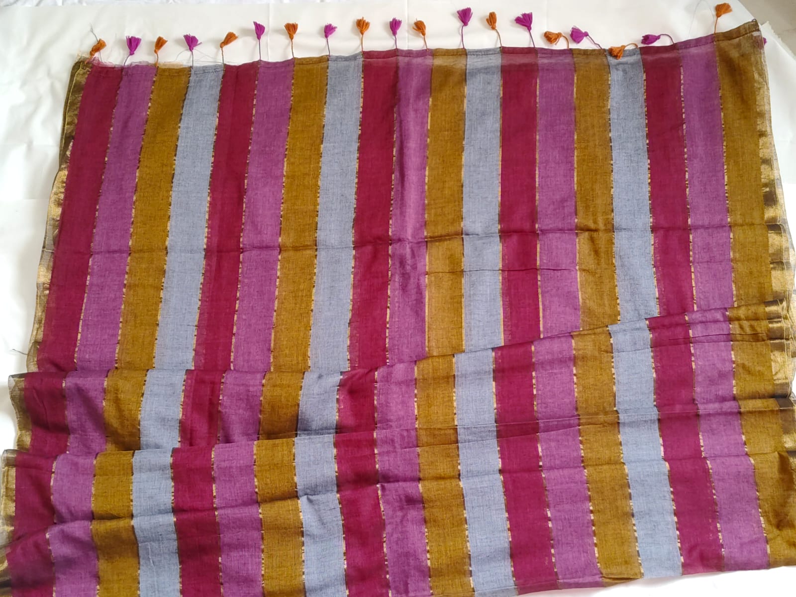 Mul Lines Pure Mul Cotton Saree