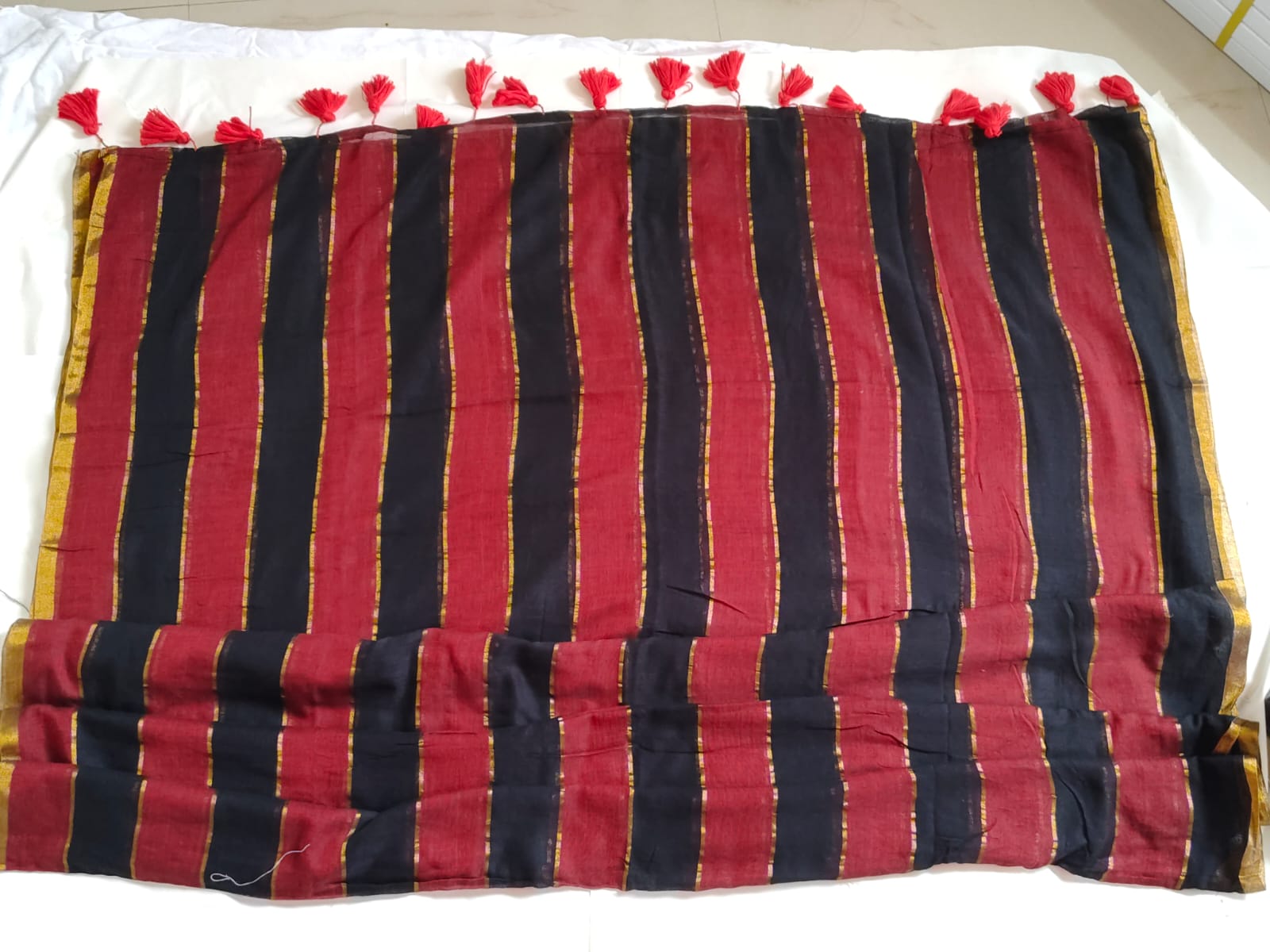 Mul Lines Pure Mul Cotton Saree