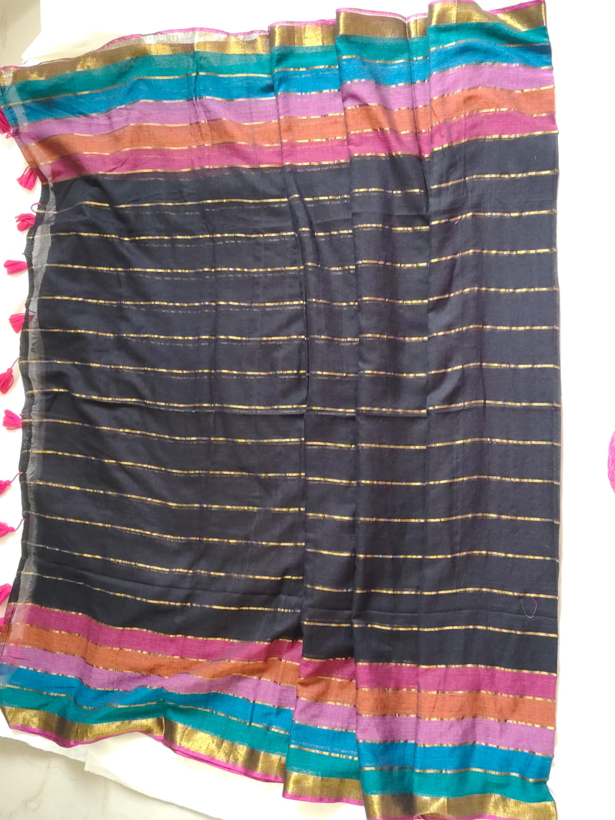 Mul Lines Pure Mul Cotton Saree