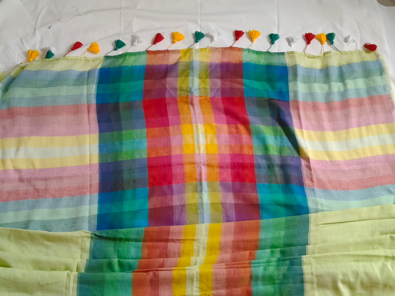 Mul Lines 120 Counts Saree